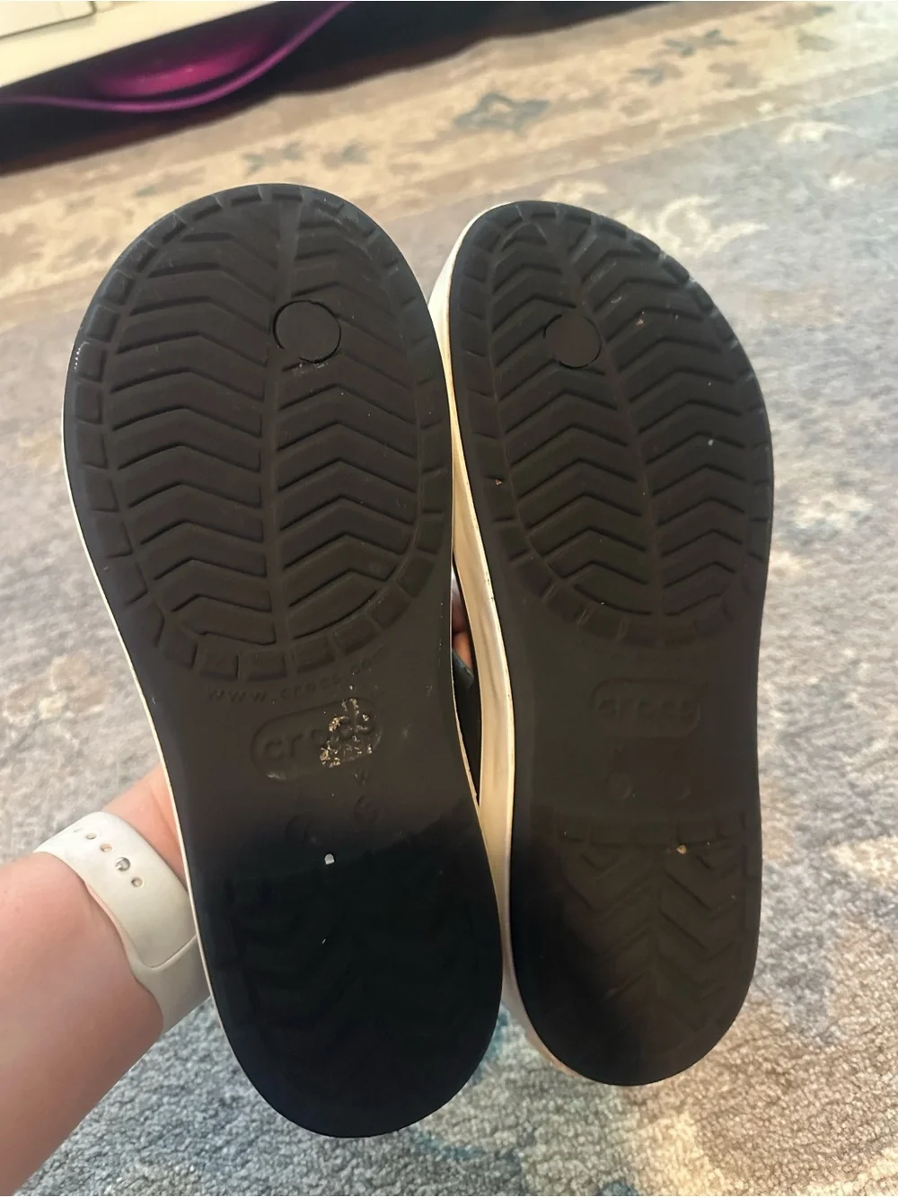 Crocs Women’s Platform Flip Flop Sandals Black & White Size 9